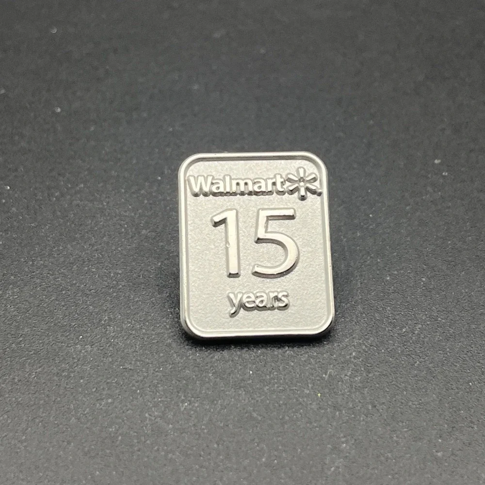 Walmart 15 Years‎ Of Service Silver Tone Employee Lapel Hat Pin